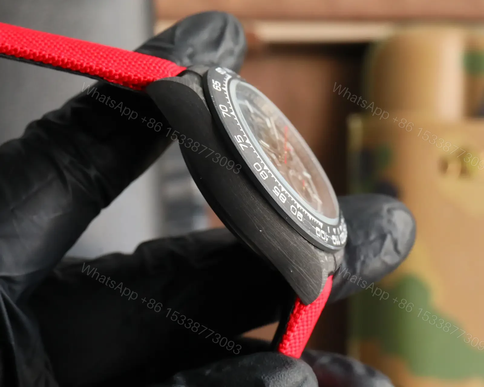 View 5 of Rolex Daytona Skeleton Carbon Red Strap Edition 40mm RG-DAYTONA-SKELETON-CARBON-RED