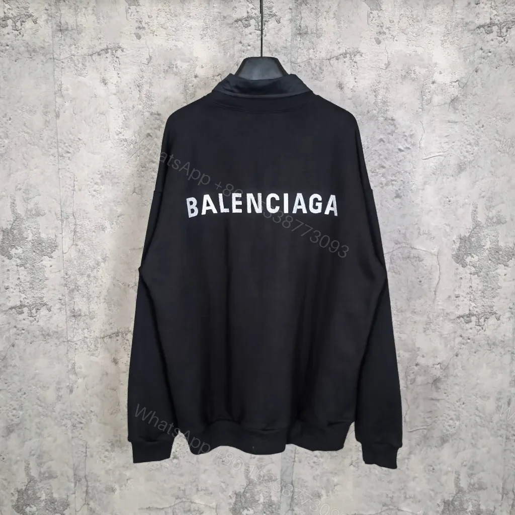 Black + Cotton + Minimalist + Logo Back Detail + Crewneck Sweater — view 1