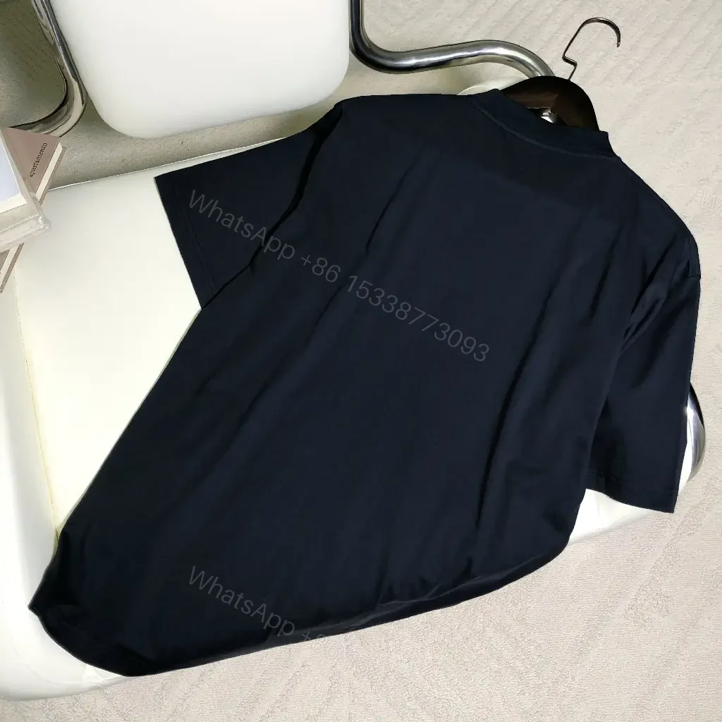 View 7 of Black Cotton Script Balenciaga Tee