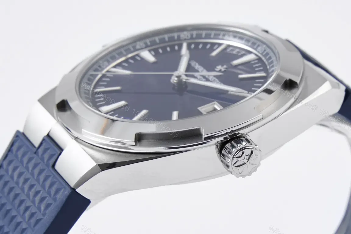 View 4 of 8F Factory Vacheron Constantin Overseas 4500V Series – Blue Dial Stainless Steel Watch with Blue Rubber Strap, 41mm