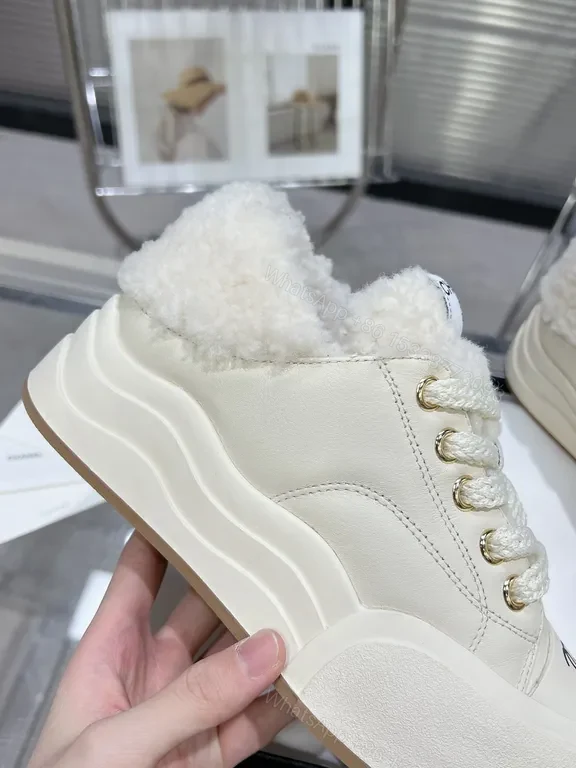 View 8 of Premium Cozy-Side Winter Sneakers: Chanel-Inspired Comfort