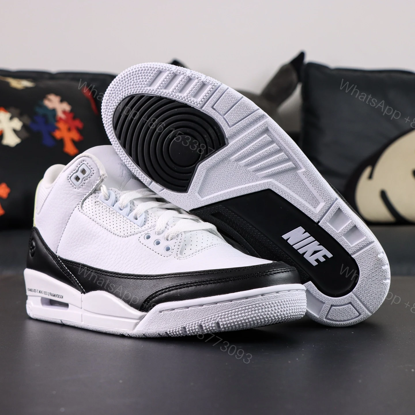 View 3 of Fragment Design x Air Jordan 3 Retro SP ‘white’ Reps