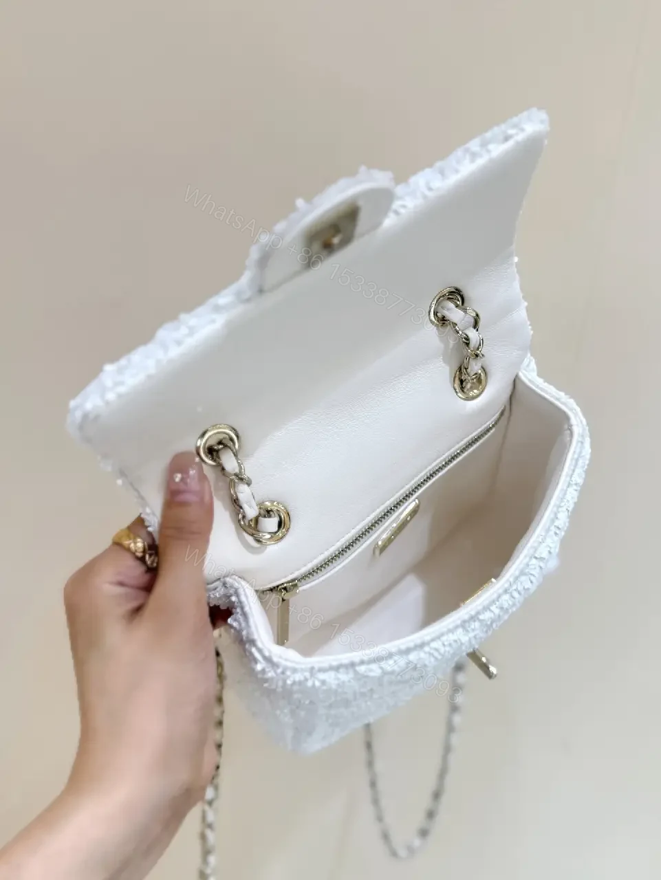 View 5 of Bouclé Luxe Evening Bag: Timeless Chanel-inspired Elegance