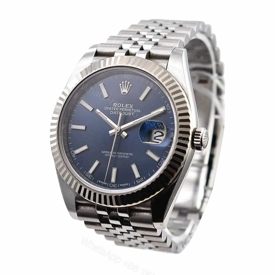 View 2 of Rolex Datejust 41 126334-0002 Super Clone : White Rolesor Blue Dial Oyster Bracelet