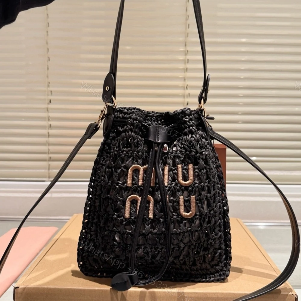 View 2 of MIUMIU WOVEN FABRIC MINI BAG BLACK 22CM