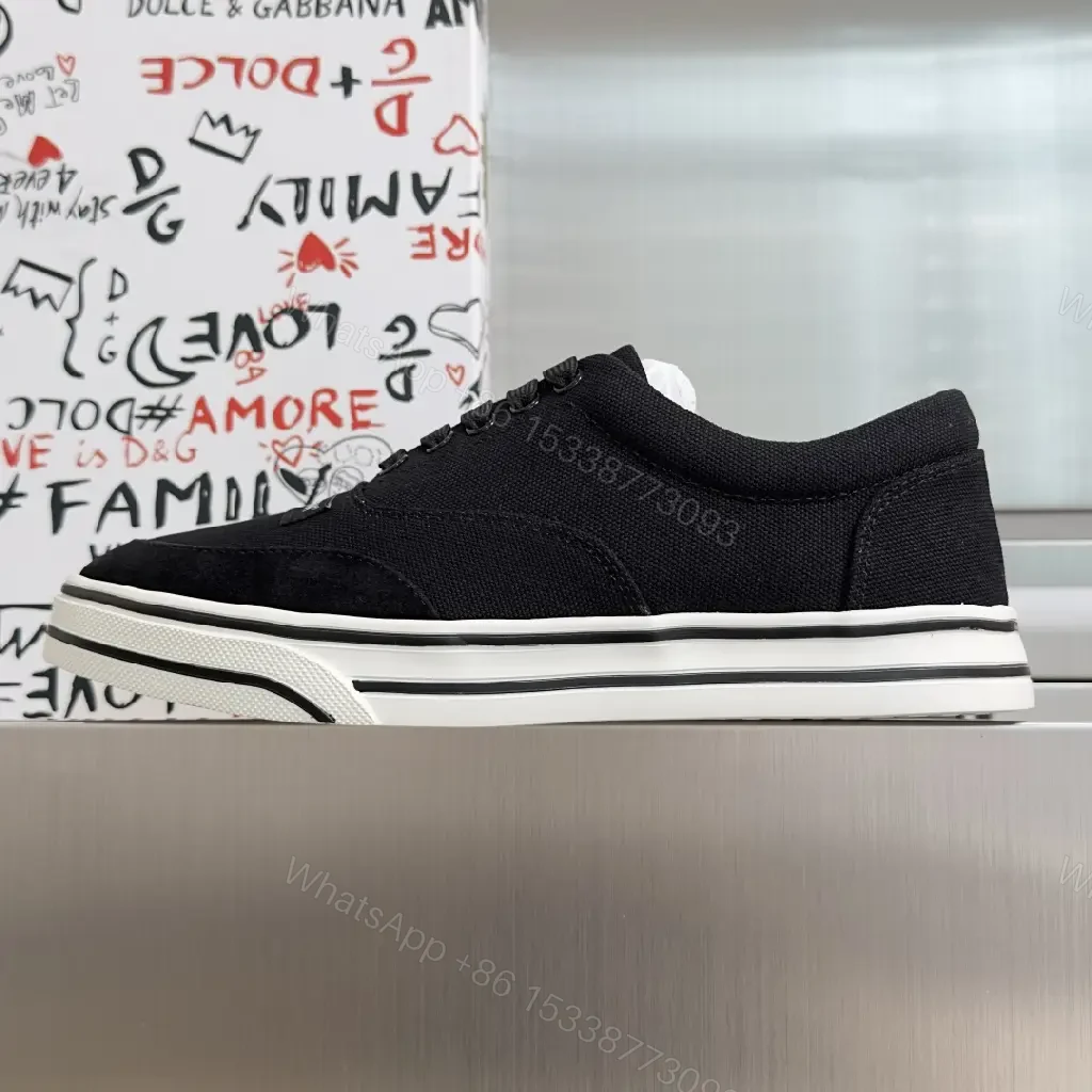 View 10 of Black Canvas Sneakers with White Sole, Dolce & Gabbana style, Casual Athletic Shoes