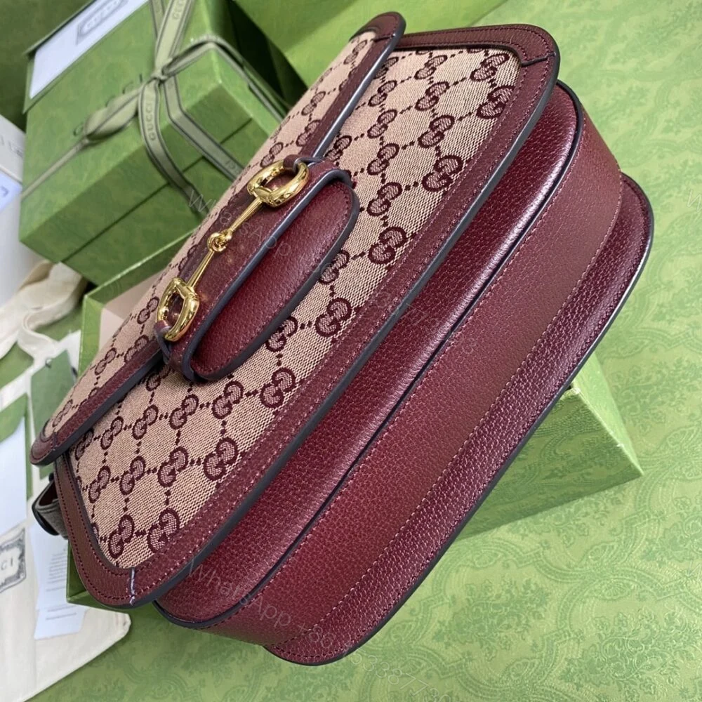 View 4 of Gucci Horsebit 1955 Original GG Burgundy 25Cm