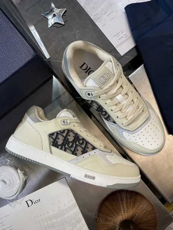 View 5 of Refined Dior-Inspired High-Top Sneakers with Monogram Detailing