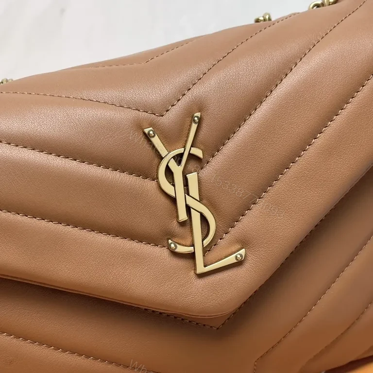 View 8 of Chic Quilted Leather Crossbody: Warm Brown & Gold Chain