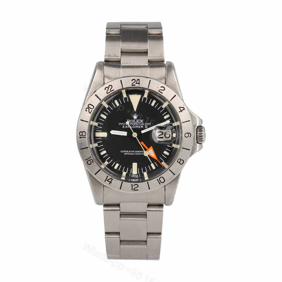 Rolex Explorer II 1655 Super Clone: 39mm Antique Black Dial Freccione — view 1