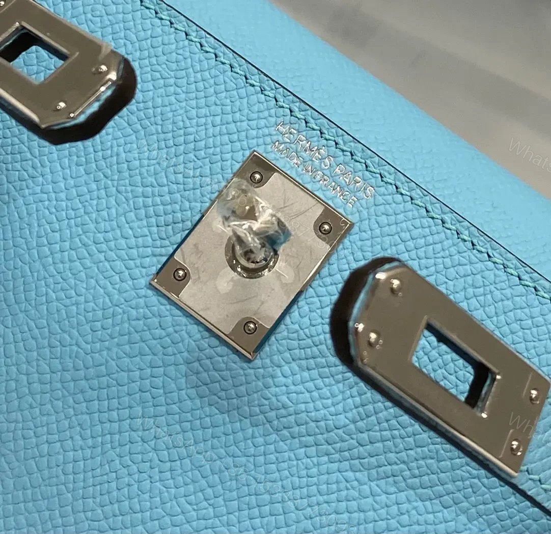 View 6 of HN KELLY MINI 20 SKY BLUE EPSOM SILVER HARDWARE