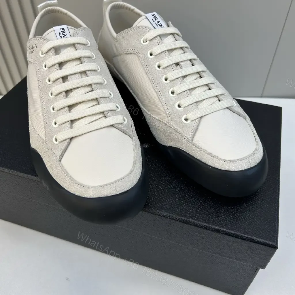 View 7 of Minimalist Off-White Leather Suede High-Tops: Subtle Luxury Sneakers