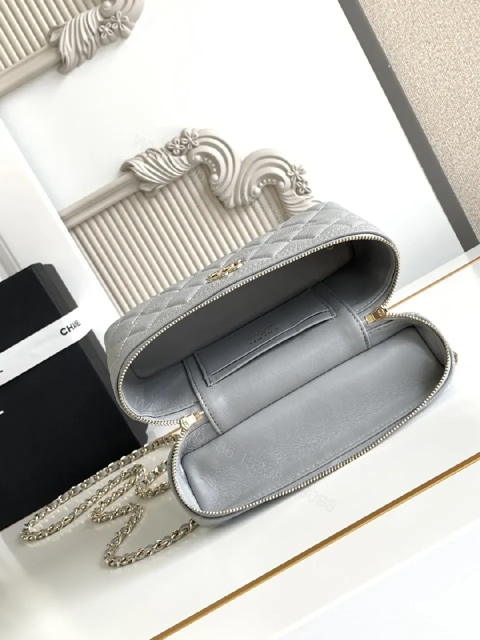 View 4 of Quilted Mini Bag with Gold Hardware - Chic, Compact Luxury