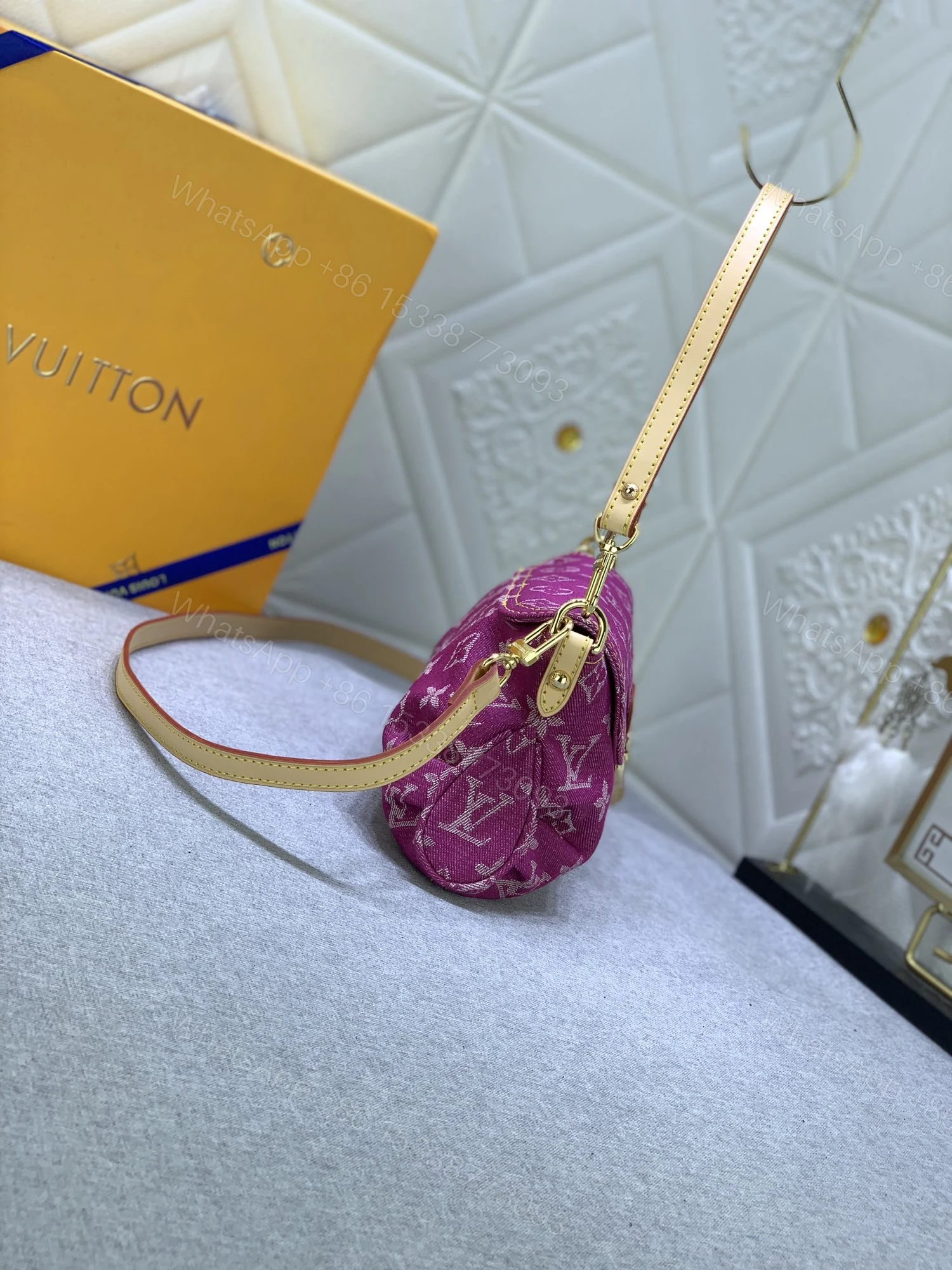 View 7 of Louis Vuitton Pleaty bag in pink denim