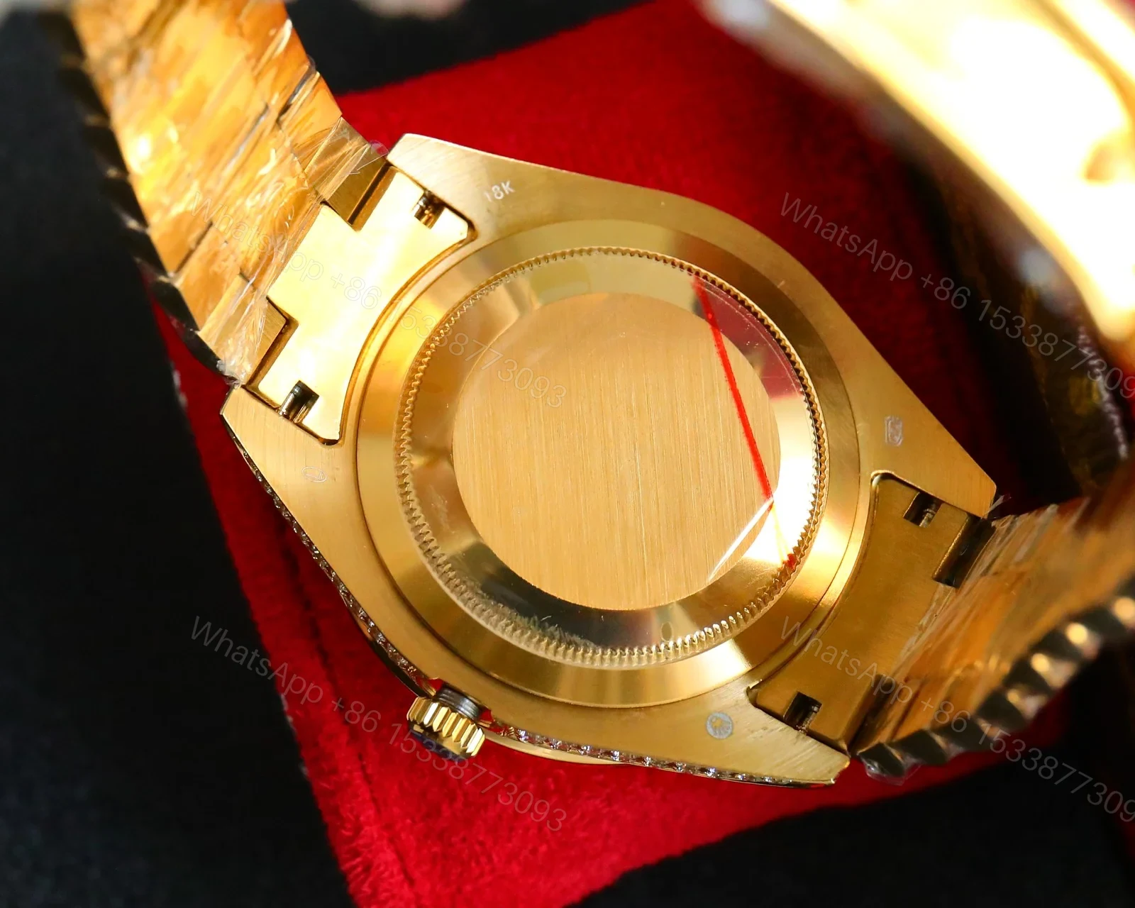View 9 of Iced Out Sky-Dweller Gold Watch Full Diamond Bracelet Ultimate 42MM ROLEX-SKY-DWELLER-GOLD-ICED-FULL-DIA-42