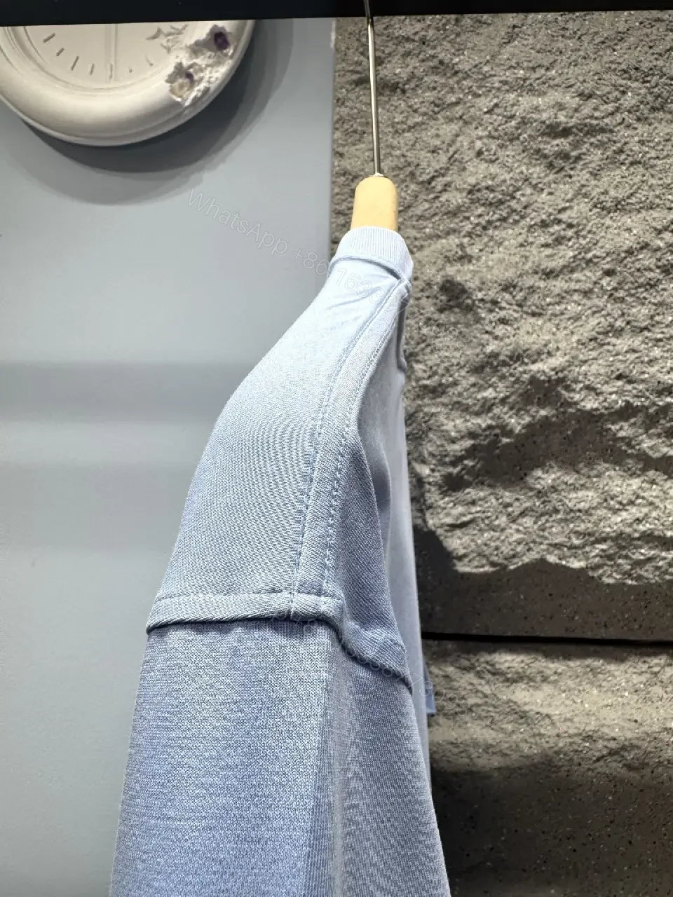 View 10 of Soft Powder-Blue Couture Tee, Relaxed Fit, Premium Comfort