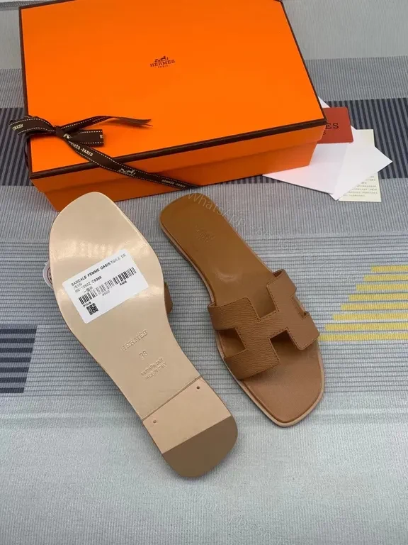 View 3 of Caramel Hermes Oran Sandals: Iconic H-strap Comfort