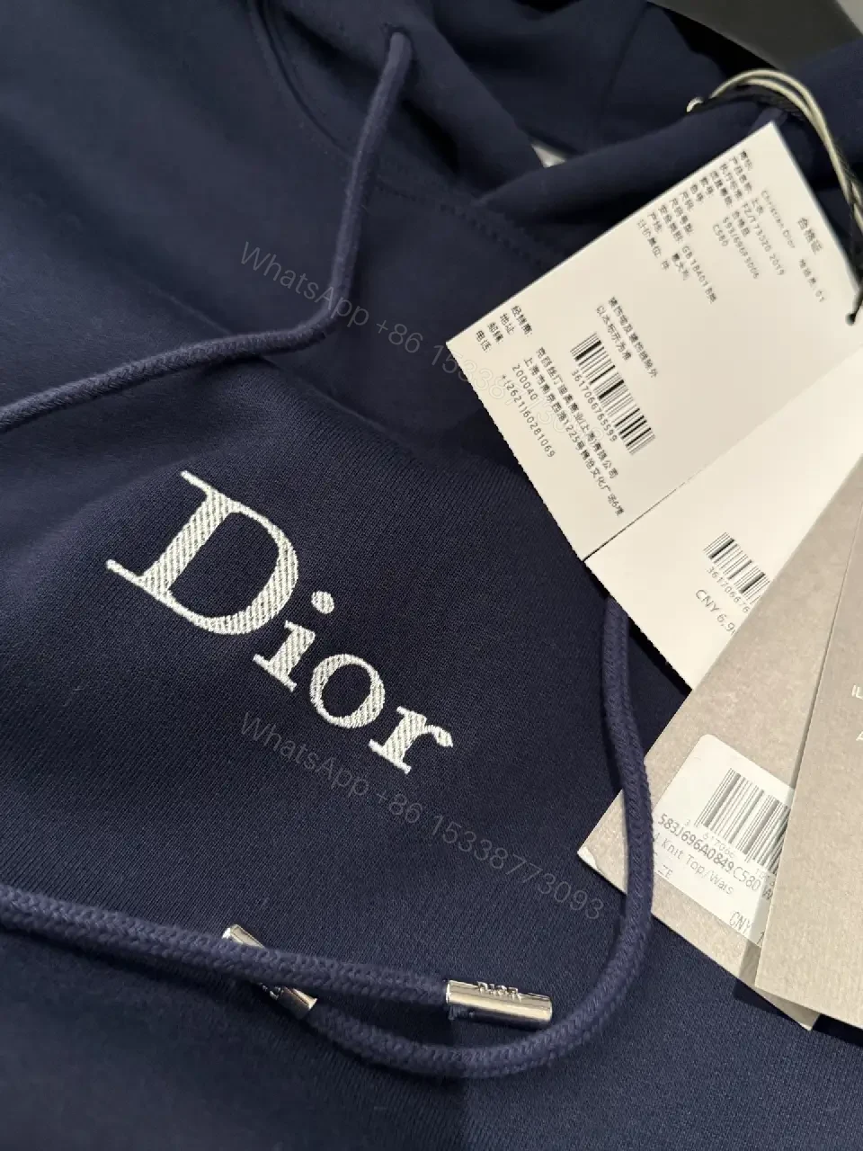 View 9 of Navy Luxe Hoodie: Minimalist Logo, Premium Comfort