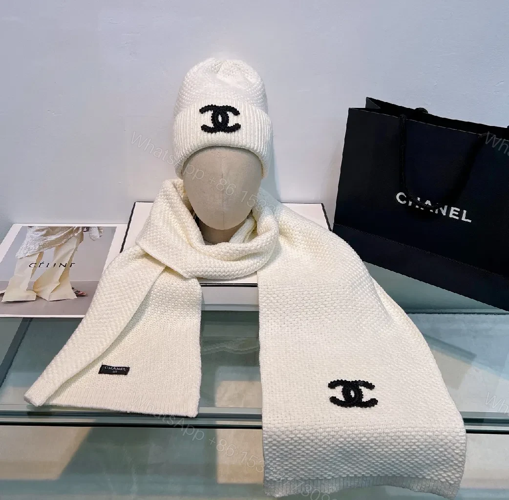 View 5 of Two-Tone Knit Beanie Set: Luxe Texture, All-Season Comfort
