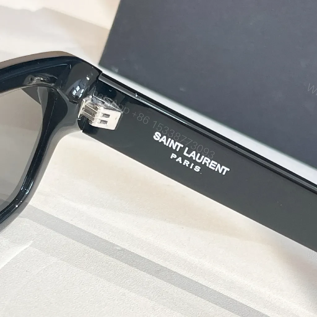 View 7 of Chic Black Acetate Sunglasses – Modern Rectangle, UV400 Lenses