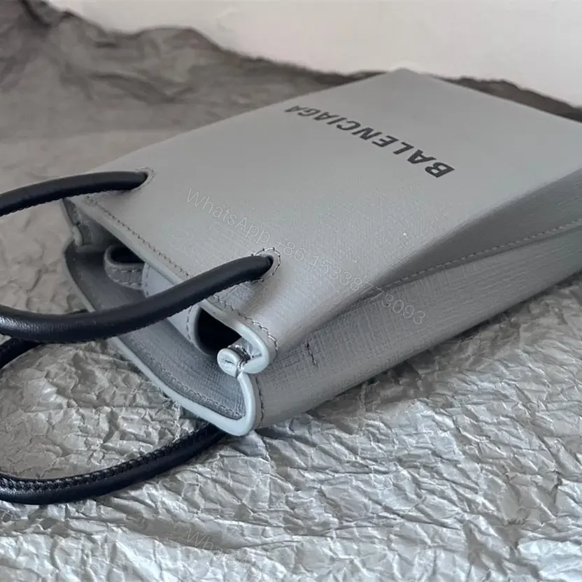 View 6 of 高仿Balenciaga迷你Tote包系列小牛皮灰色