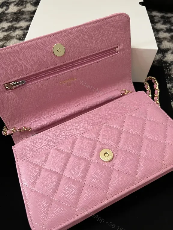 View 5 of Pink Quilted Luxe Chain Handbag
