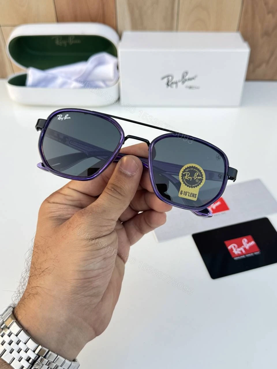 View 3 of First Copy RayBan 30165 Violet Sunglasses