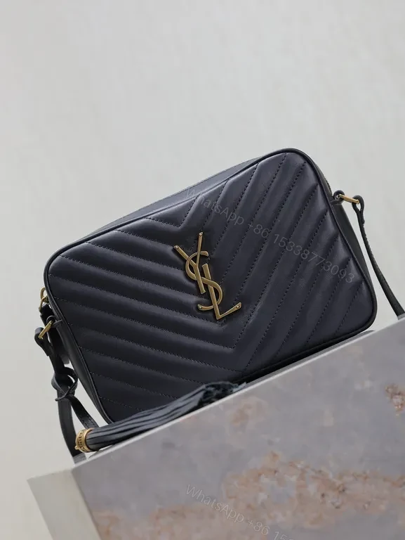 View 2 of Chic Quilted Crossbody with Gold Monogram - Luxury Bag
