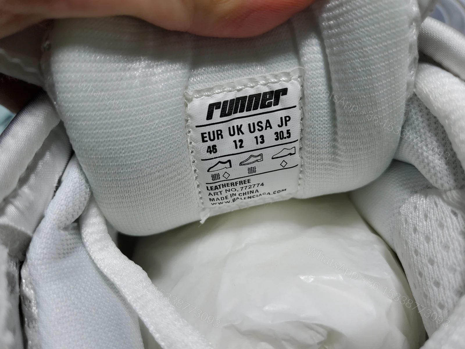 View 6 of Balenciaga Runner Sneaker'Gradient -White Black'