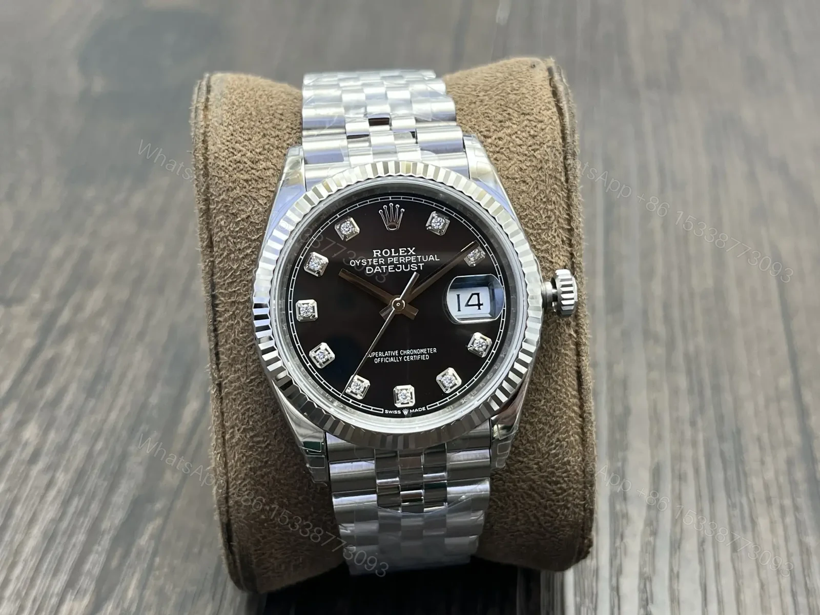 Rolex Datejust 36 Stainless Steel Fluted Jubilee Black Diamond 116234-0083 — view 1