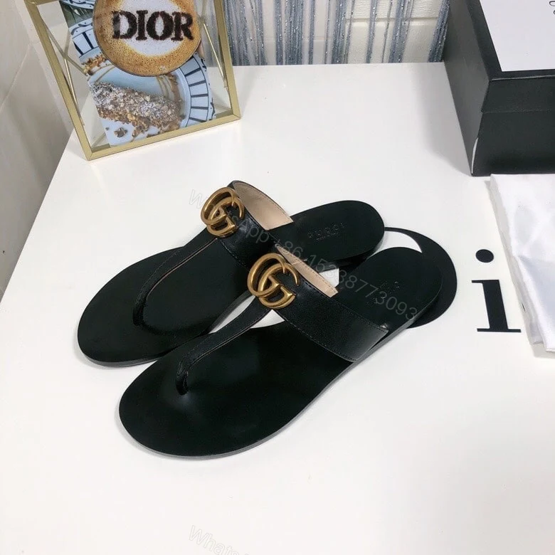 View 3 of Gucci Double G Thong Black