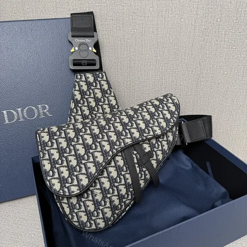 Compact Luxury Messenger Bag: Dior-Inspired Pattern, Crossbody Style — view 1