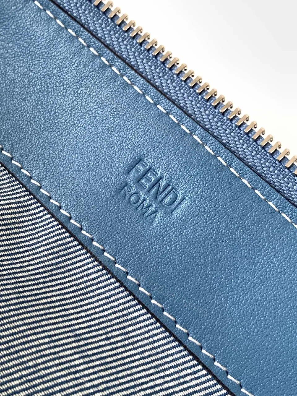 View 3 of Structured Monogram Denim Crossbody Bag - Elegant, Durable, 1-Size