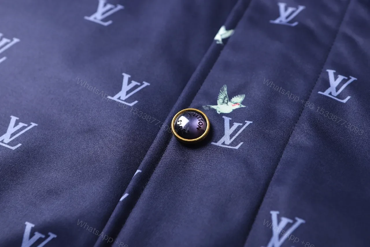 View 3 of Navy Print Coach Jacket: Monogram & Animal Motifs, Water-Repellent, Unisex