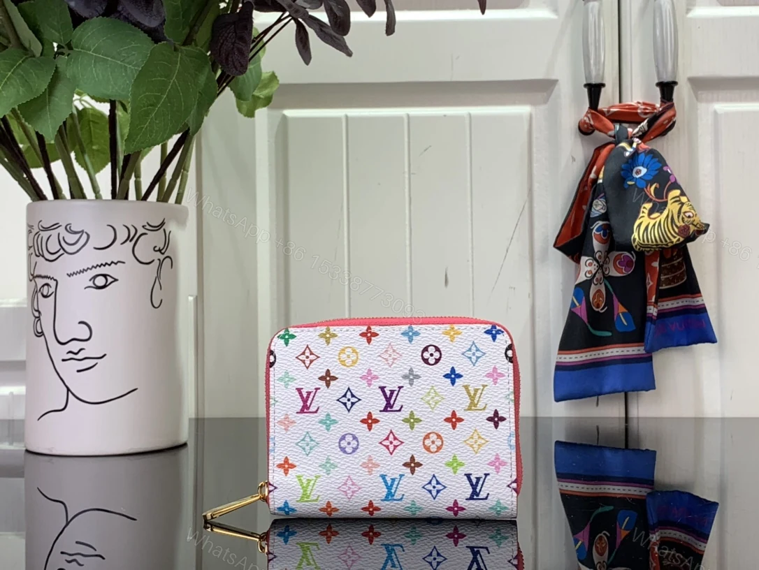 LV 原單白色多彩拉鍊小錢包經典彩虹Monogram限量風格 — view 1