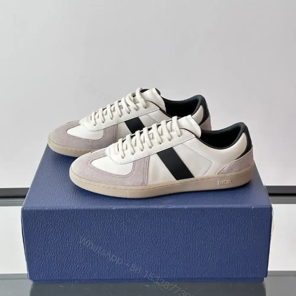 View 4 of DIOR B01 MATCHPOINT SNEAKERS BLACK AND WHITE SMOOTH CALFSKIN WITH GRAY SUEDE – CD225