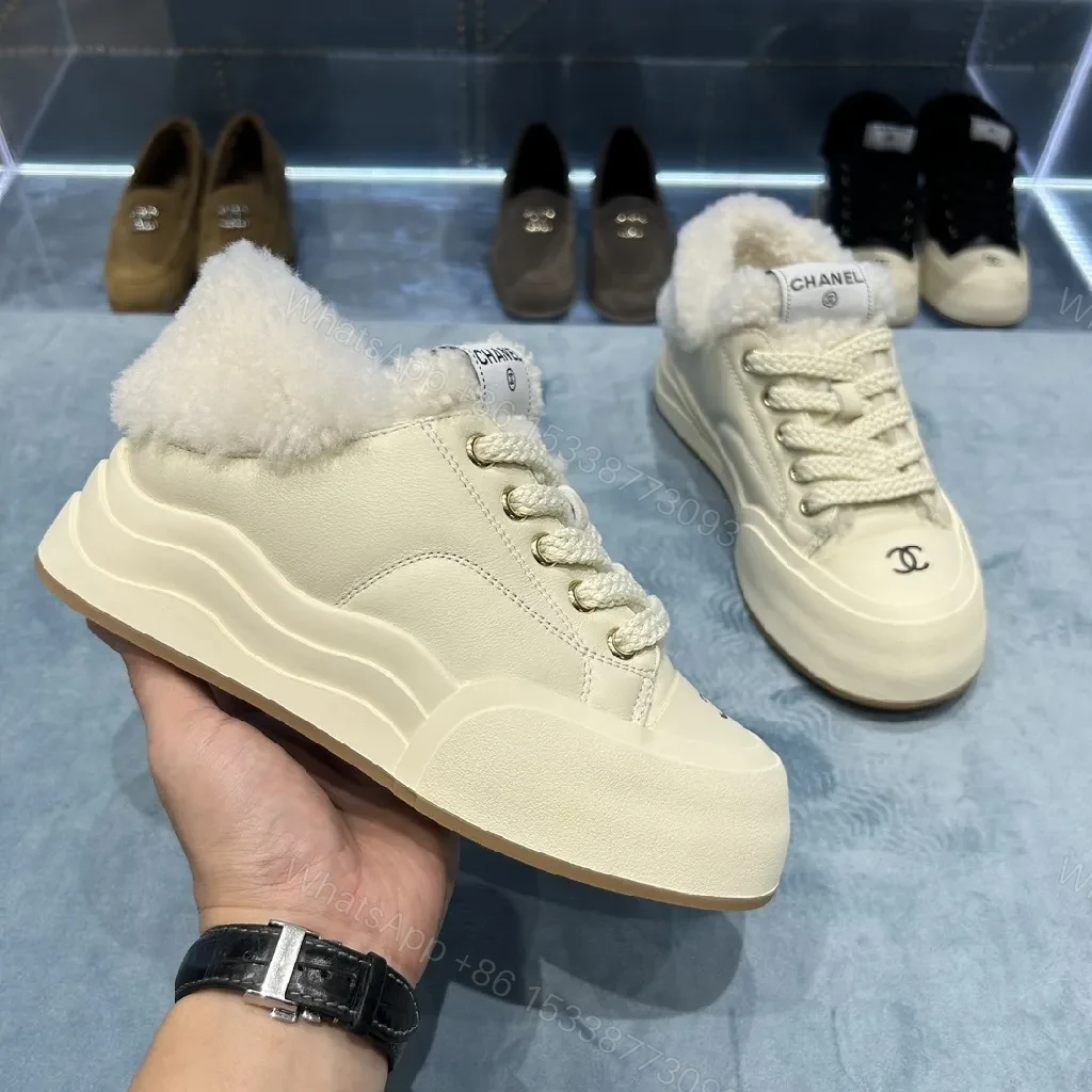 View 7 of Chunky Knit-Lined Luxe Sneakers: Cozy Comfort Footwear