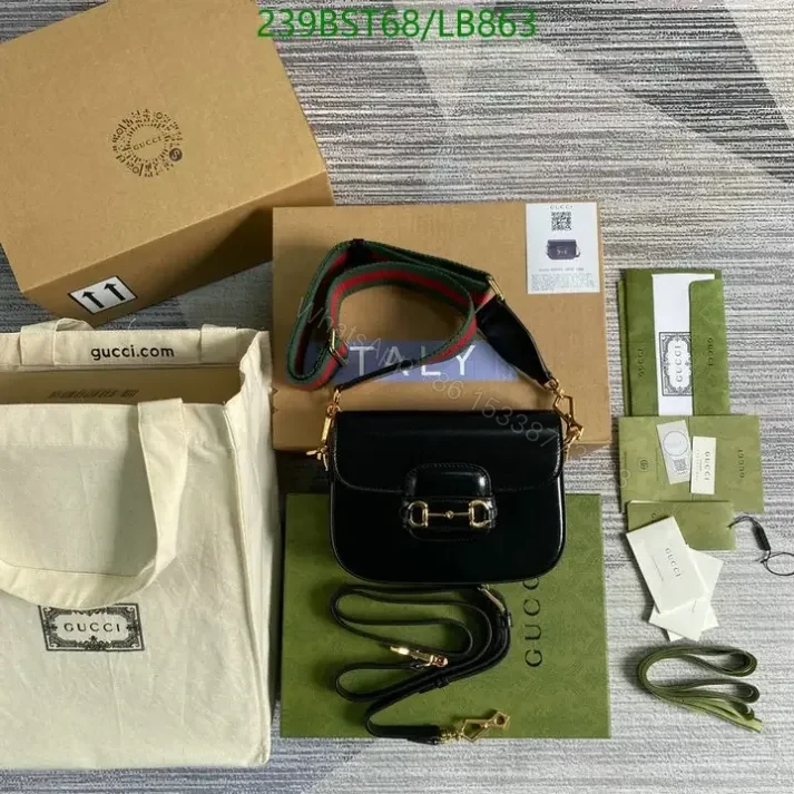 View 8 of Stylish Replica Gucci Brown Horsebit 1955 Bag 1:1 LB8635