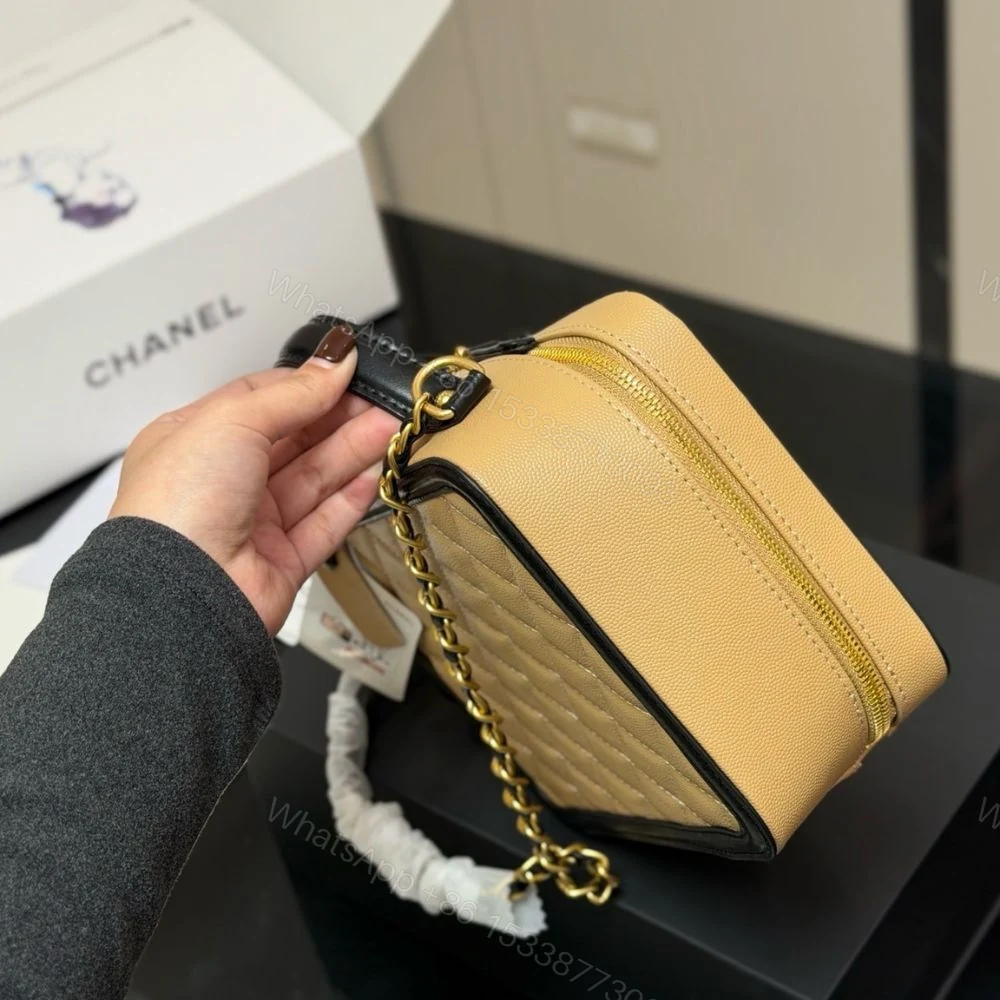 View 5 of Chanel CC Filigree Medium Vanity Case Beige 21Cm