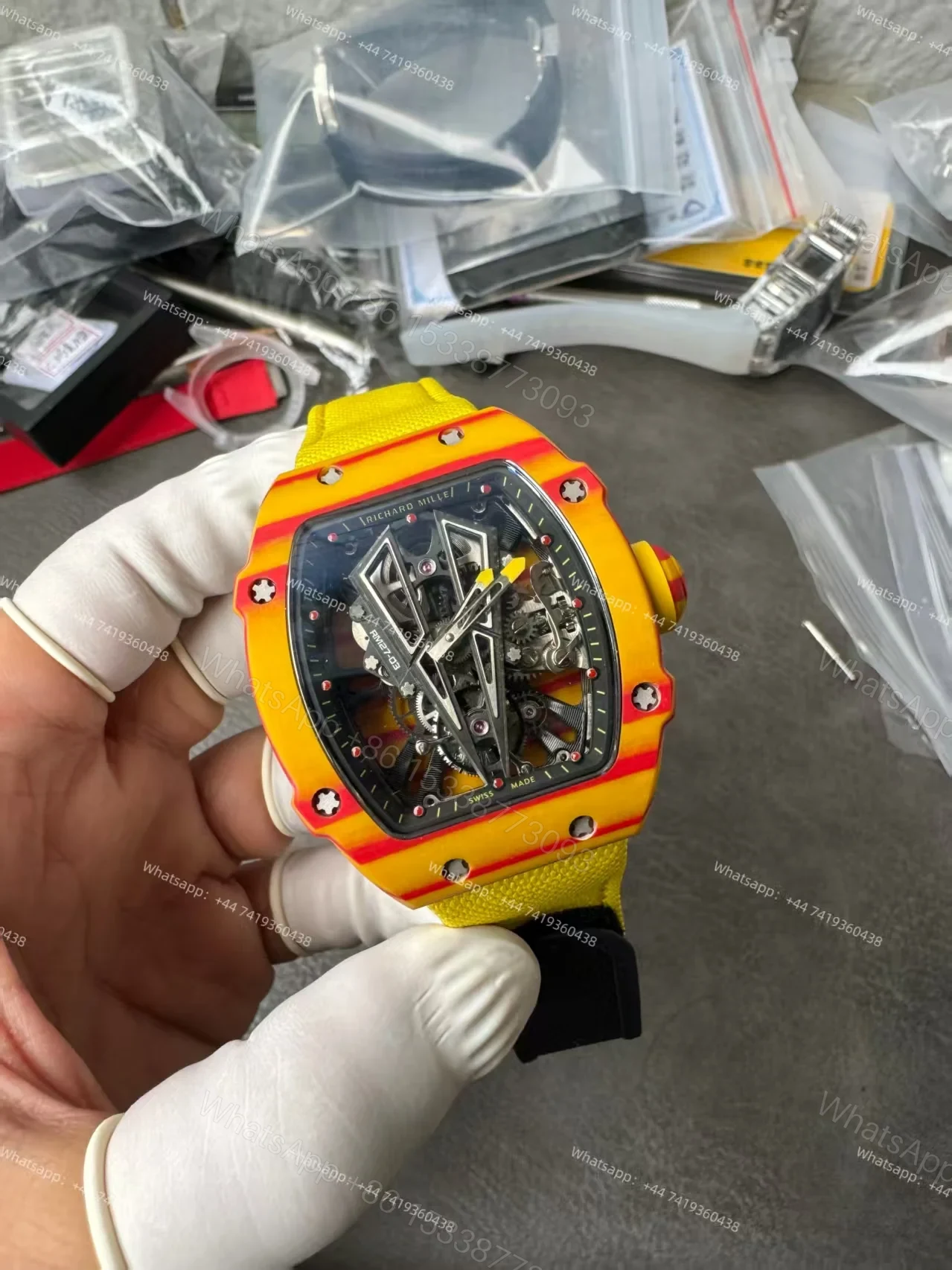 View 2 of Super Clone Richard Mille RM 27-03 Rafael Nadal Limited Edition NTPT Carbon Fiber Tourbillon 1:1 Replica Watch
