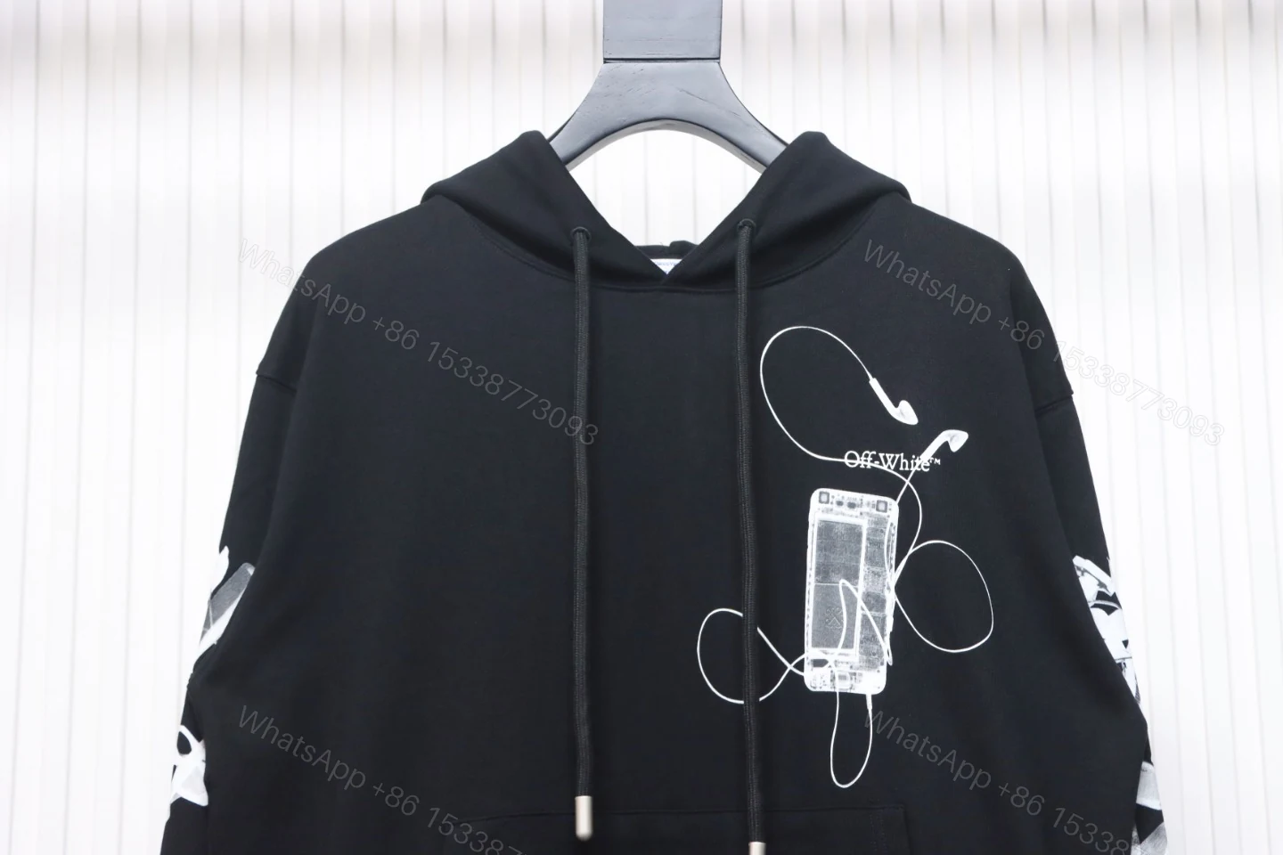 View 5 of Off-white Ink-splashed arrow twill oil painting graffiti hoodie