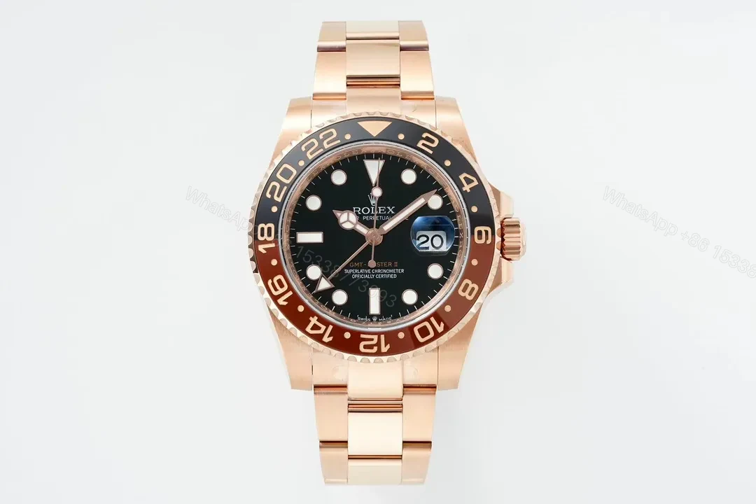 C+ Factory Clean Factory EWE V5 Rose Gold GMT Black Dial Watch — view 1