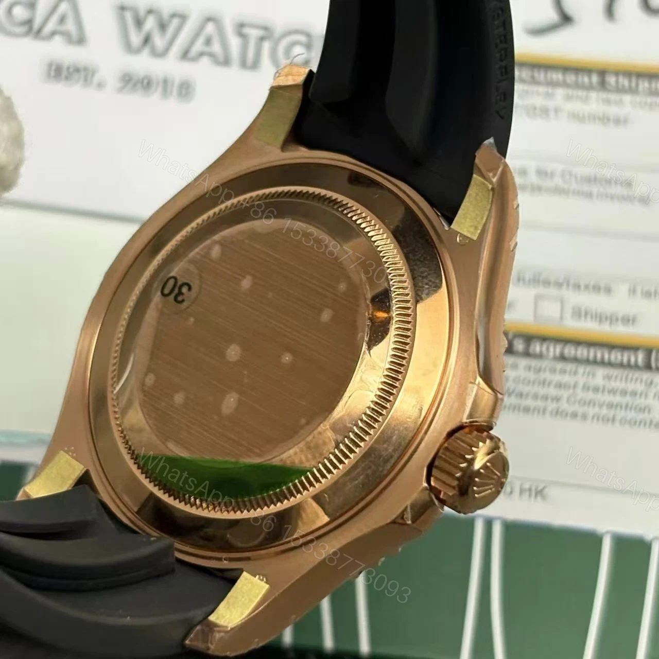 View 8 of Replica Yacht master Watch 1 – Rose Gold Swiss Made Clone