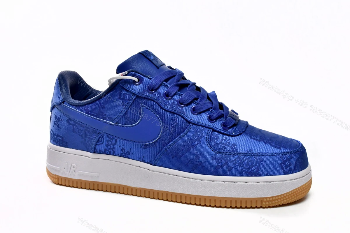 View 3 of CLOT x Nike Air Force 1 Low Premium Blue Silk CJ5290-400