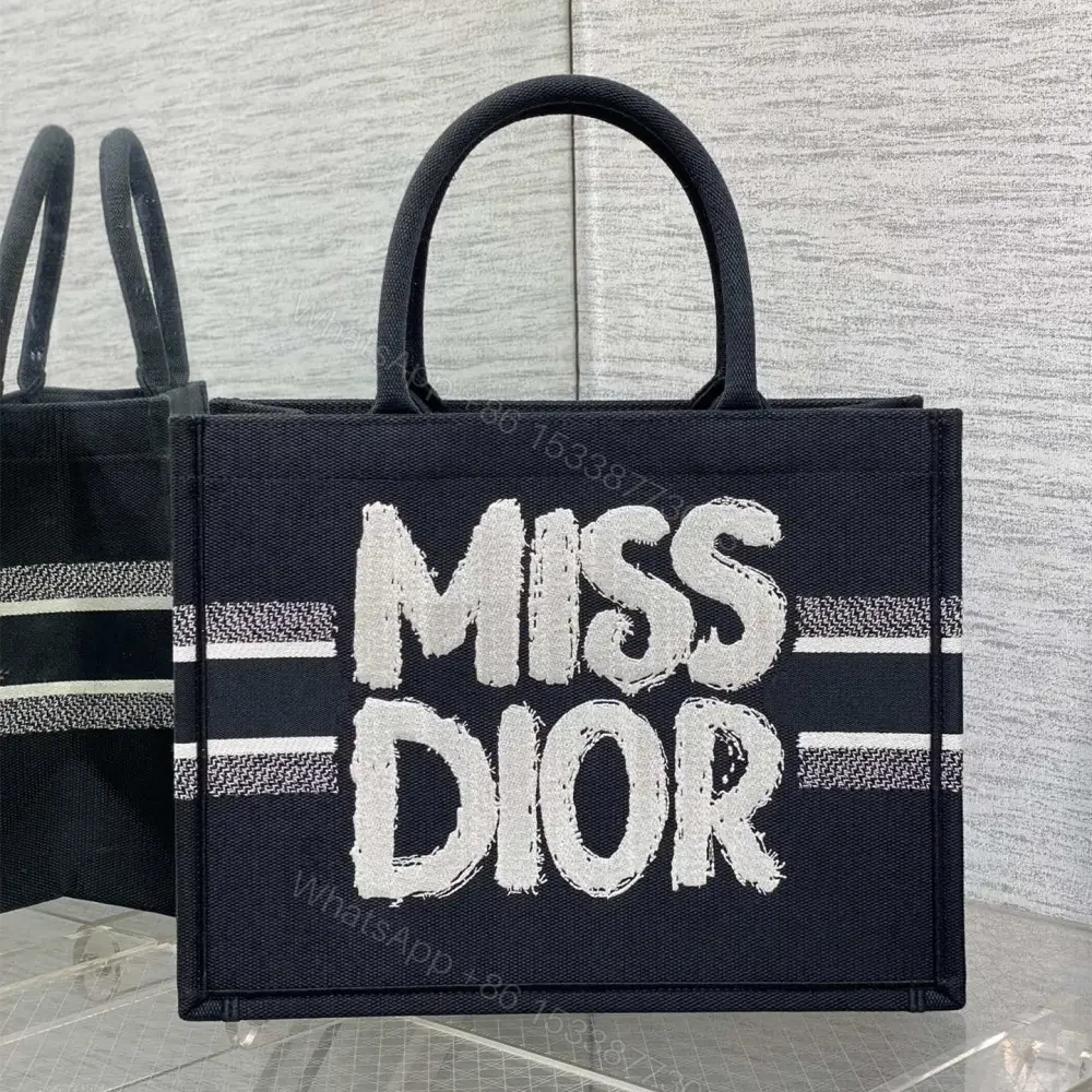 高仿Dior*BookTote系列M129M993購物袋Miss黑色中號免檢版 — view 1