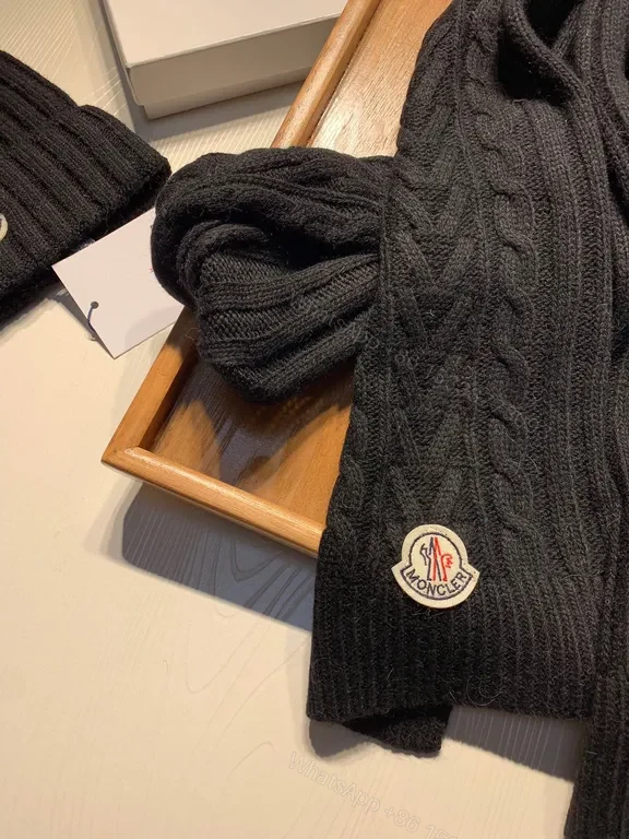 View 7 of Moncler Knit Beanie: Premium Ribbed Warmth, Logo Patch