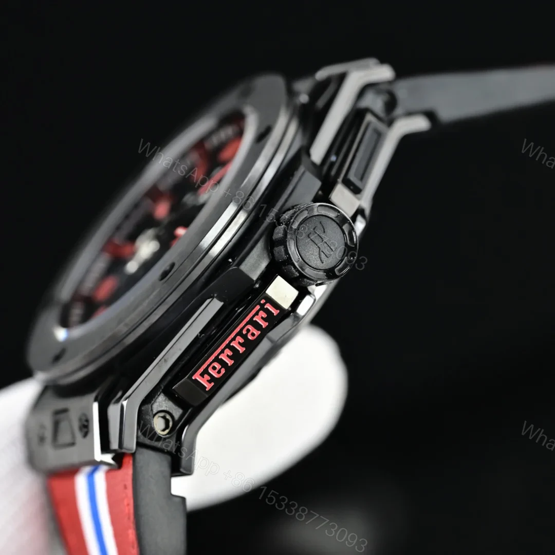 View 7 of Hublot Big Bang Ferrari Replica 45MM Premium Titanium Black Rubber Strap Edition RG-HUBLOT-FERRARI-F4-45