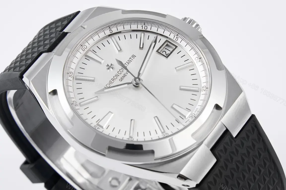View 5 of 8F Factory Vacheron Constantin Overseas 4500V Series Stainless Steel Watch – Silver Dial, Black Rubber Strap, 41MM Case, Automatic Movement with 60-Hour Power Reserve