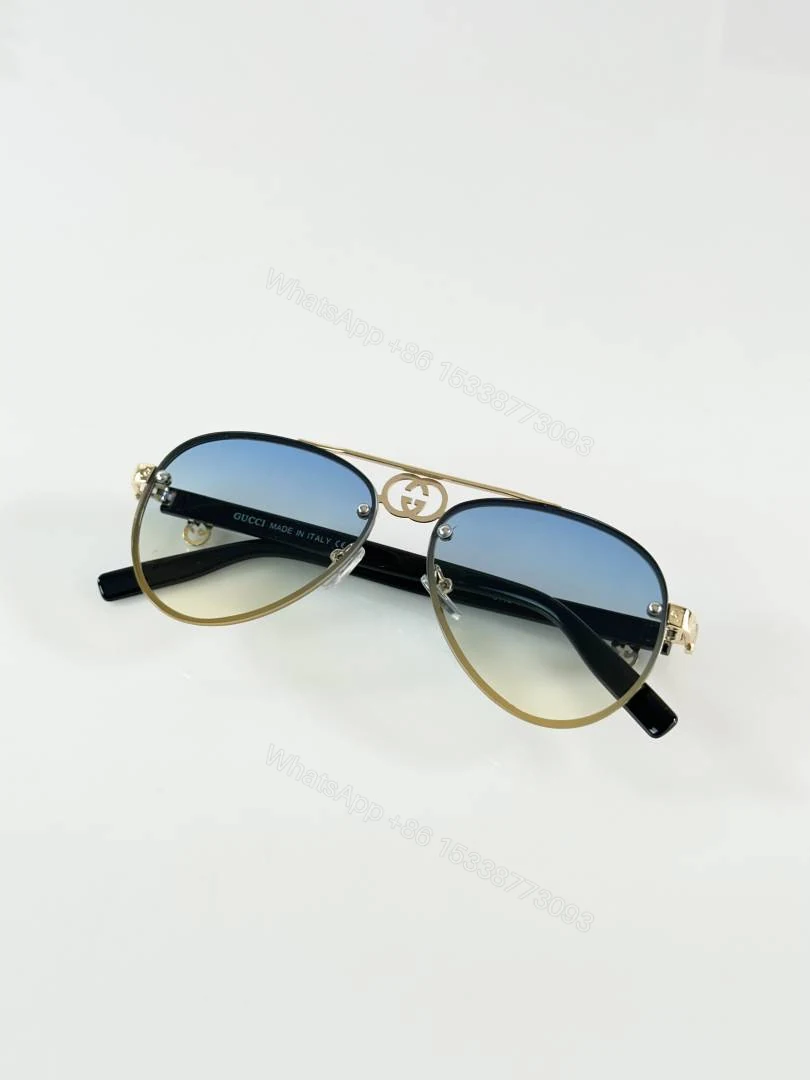 View 3 of First Copy Gucci 5118 Gold Green DC Sunglasses