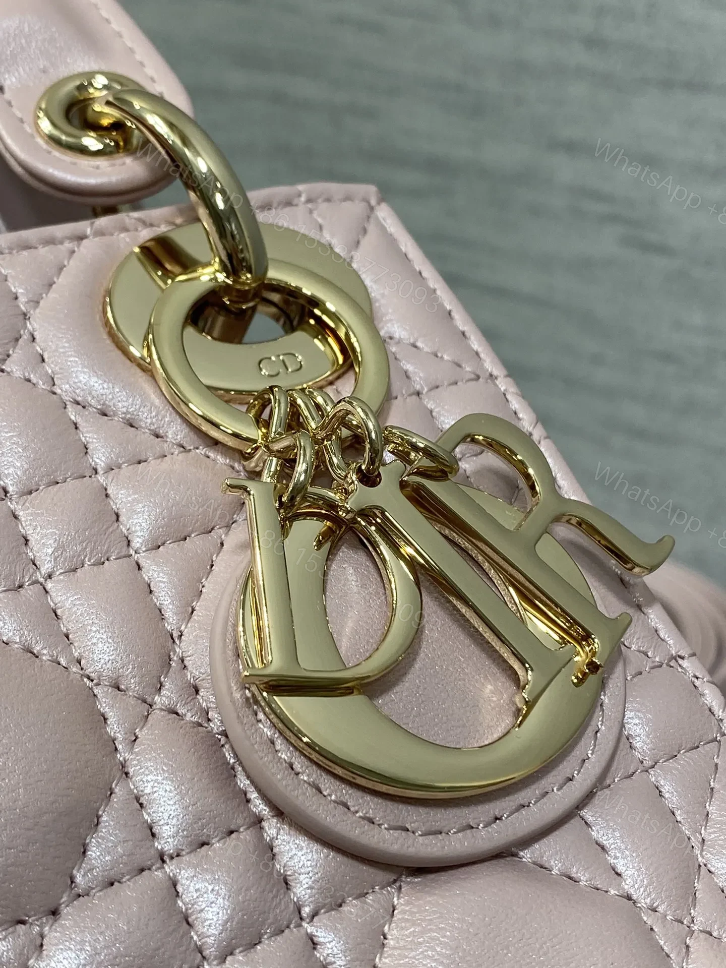 View 3 of DIOR LADY DIOR MINI PINK GOLD HARDWARE